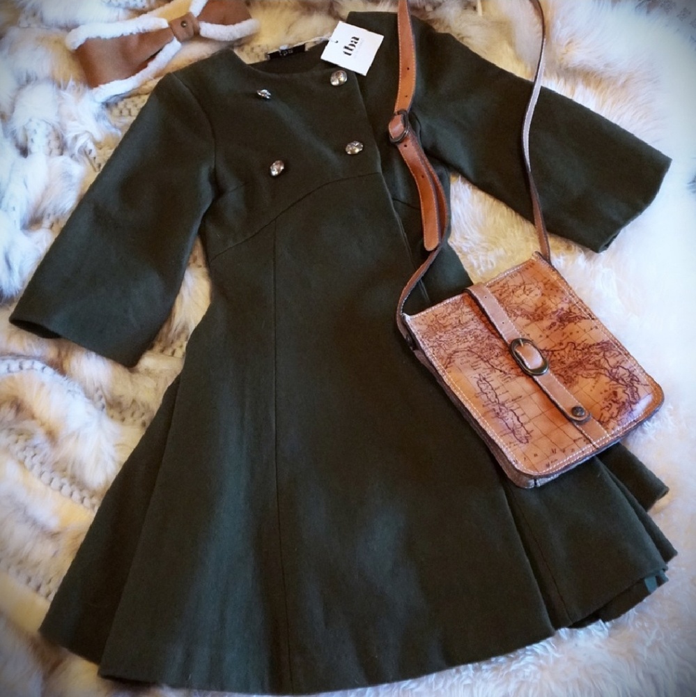 ⭐HP⭐ RARE Vintage Wool Dress Coat - Picture 2 of 7